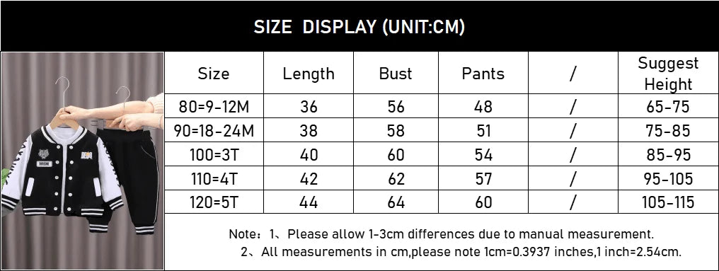 New Spring Autumn Baby Boys Clothing Set Cartoon Tiger Baseball Jacket + Pants 2Pcs Toddler Kids Tracksuits Children Clothes