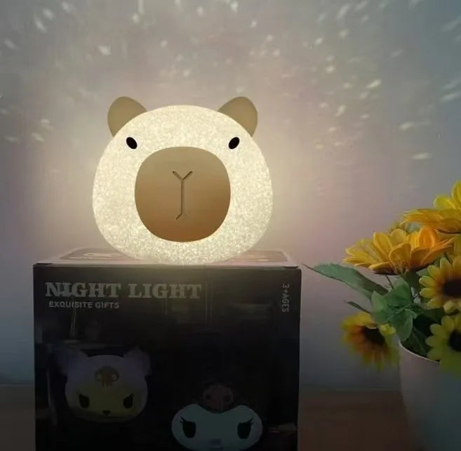 Disney Stitch Particle Projection Night Light Cartoon Hello Kitty Kuromi 3D Doll Reading Lamp Creative Desk Lamp Kids Gifts