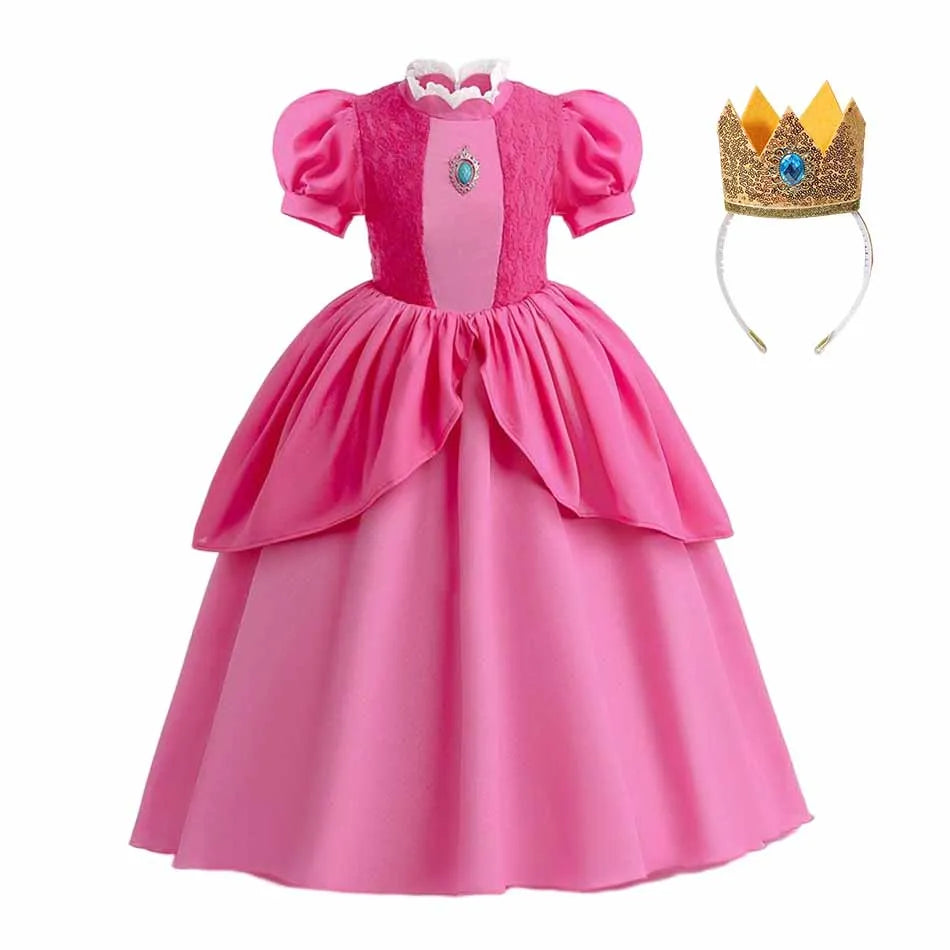 Girls Snow Queen Elsa Anna Kids Costumes For Girls 2024 Carnival Party Prom Gown Children Clothing Frozen Jasmine Princess Dress