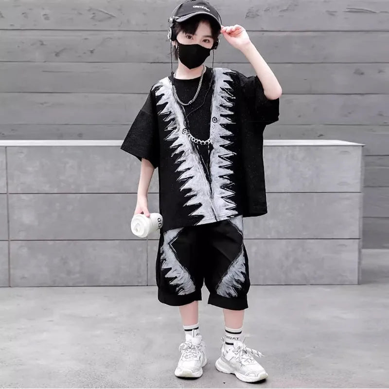 Loose and Casual Children's Clothing Home Boys Kids Set Shorts Top Bottom Clothes Baby Summer Outfit Rash Guard Sweatshirt Wear