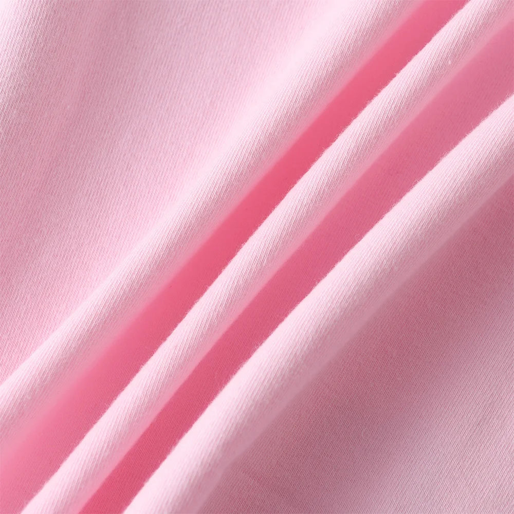 VIKITA Girls Mermaid Print Cartoon T Shirt Kids O Neck Summer Short Sleeve T Shirts Girls Pink Cotton Casual Tops and Tees Wear