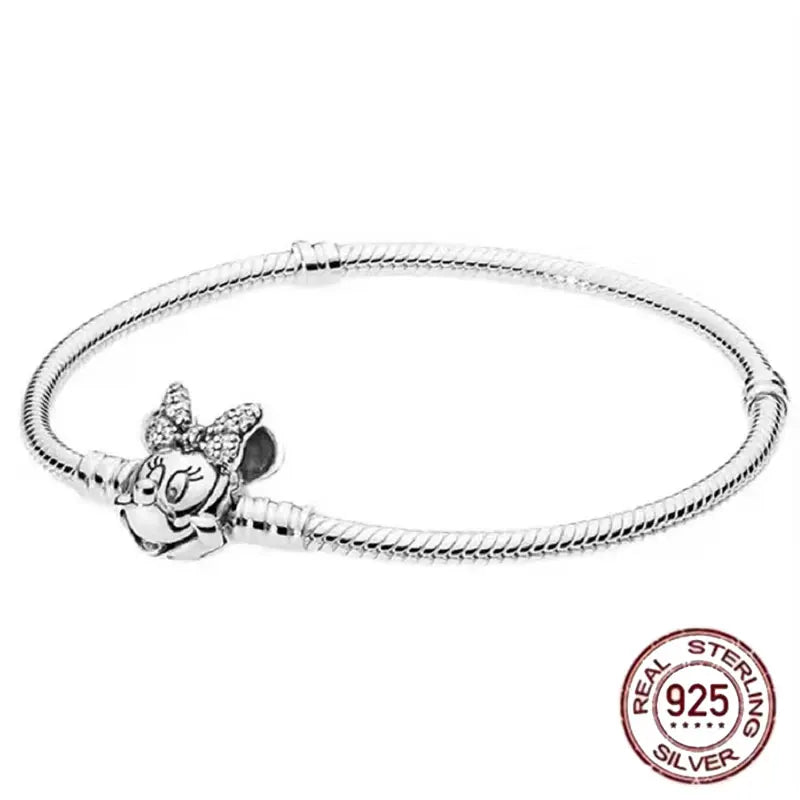 Hot selling S925 sterling silver crown snake bone bracelet, suitable for original DlY bracelet, women's fashion jewelry