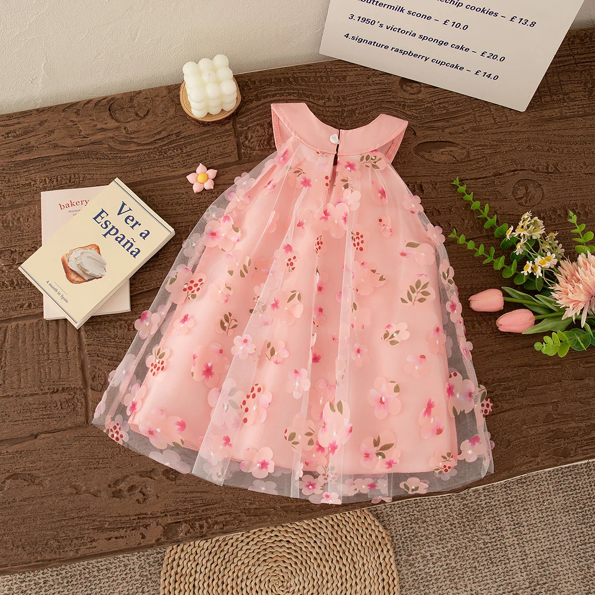 Summer New Floral Chiffon Baby Girl Princess Dress, Sweet Bow Children'S Sleeveless Clothes For Babies Aged 3 Months To 3 Years