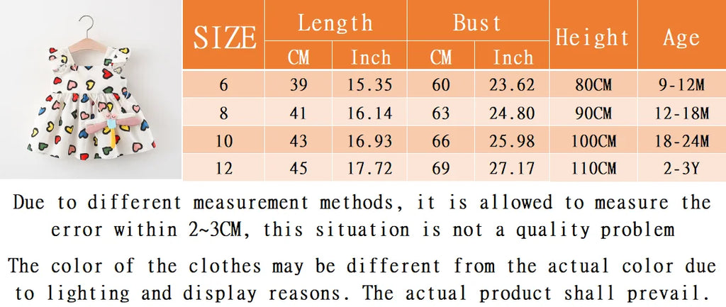 Summer New Colorful Heart Baby Girl Dress, Beach Party Children'S Sleeveless Clothes Free Dragonfly (9 Months -3 Years Old)