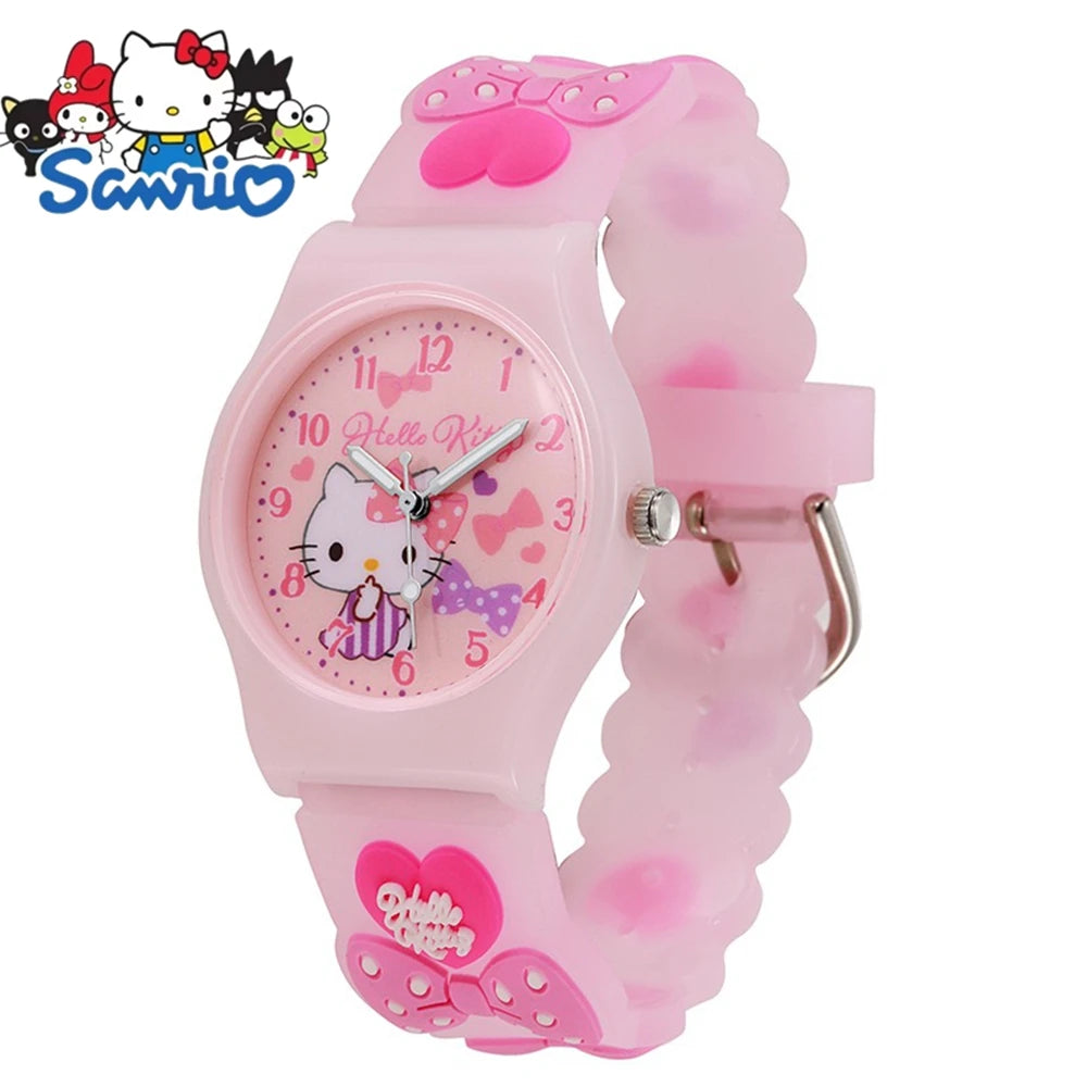 Cute Hello Kitty Watches for Girls 3D Cartoon Pattern Kuromi Waterproof Quartz Children Watch Wrist Clock Kids Gift reloj nina