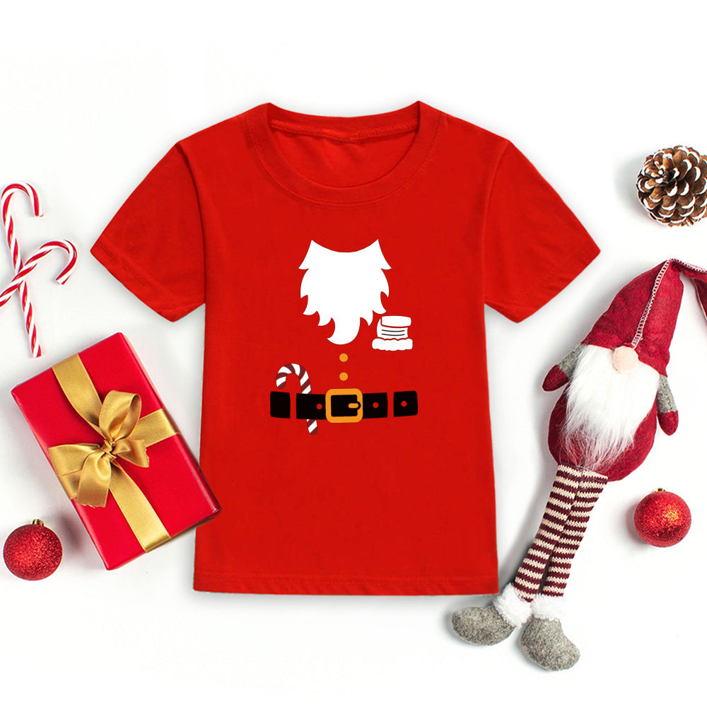 Christmas Santa Belt Kids T-shirt Boy Girl Clothes Toddler Funny Christmas Shirt Santa Costume Shirts Xmas Party Kid Gift Shirt