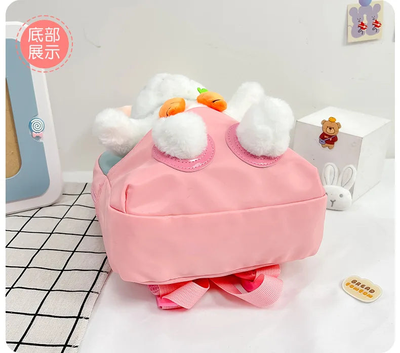 Cartoon Kindergarten Backpack New Children's School Bag Cute Plush Rabbit Doll Backpack