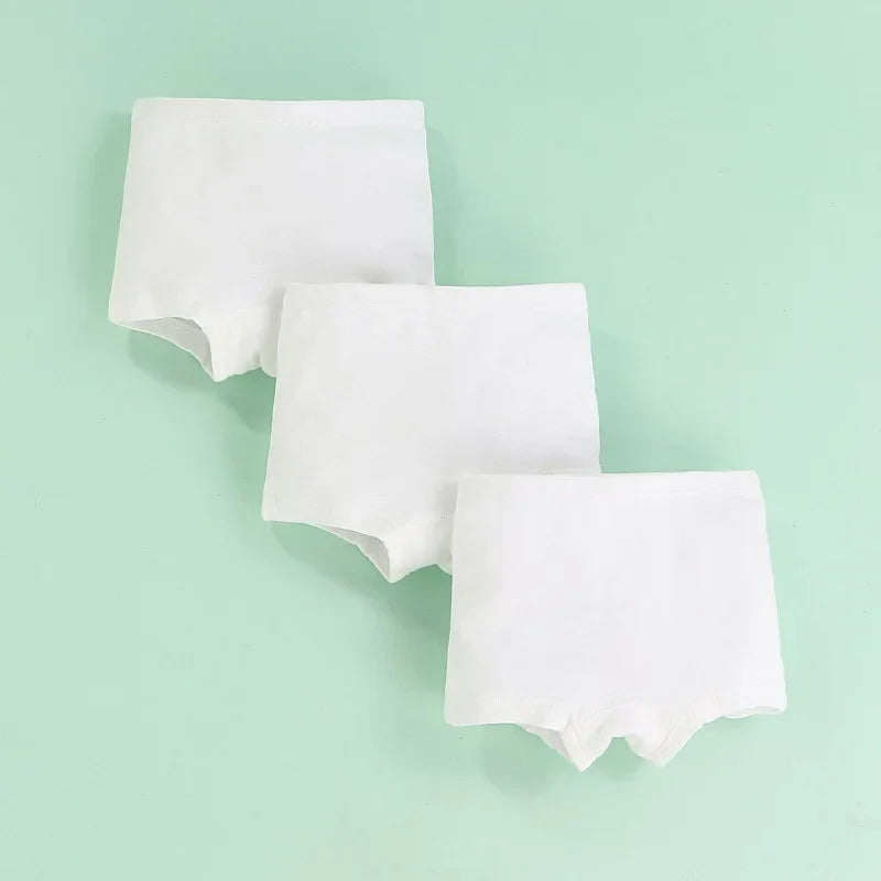 White Kids Underpant 100% Cotton Baby Girls Briefs 3 4 5 6 8 10 Years Little Boys Students Boxer Underwear Girls Panties