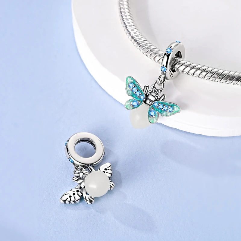 925 Sterling Silver Charms Firefly Cat Dog Coconut Charms Beads Pendant Fit Original Pendant Bracelet DIY Fine Jewelry For Women