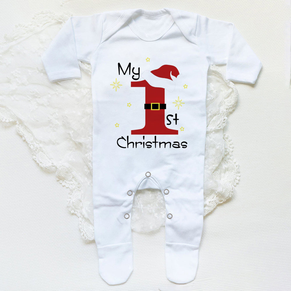 First Christmas Print Baby Sleepsuit Xmas Babygrow Sleepsuit Infant Christmas Gift Boys Girls Clothes Baby Coming Home Outfits