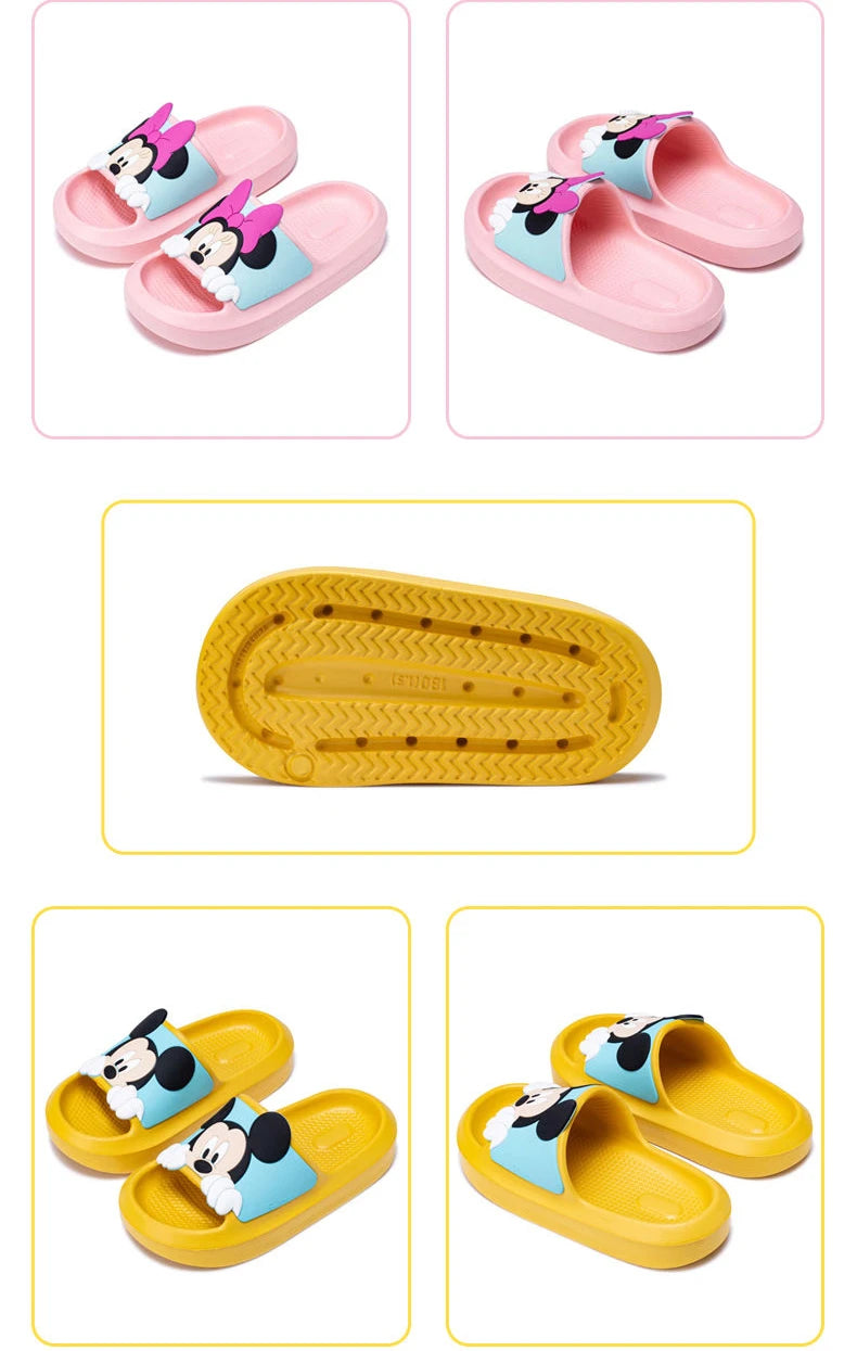 Summer Baby Boy Girl Cartoon Mickey Minnie Mouse Children Slippers Kid Antiskid Soft House Slipper Indoor Outdoor Beach Shoes