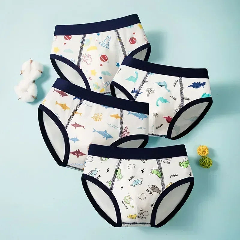 Multipack Cotton Boy Briefs Panties Excavator Pattern Kids Underpants Breathable Cartoon Design Child Hot Shorts Boys Underwear