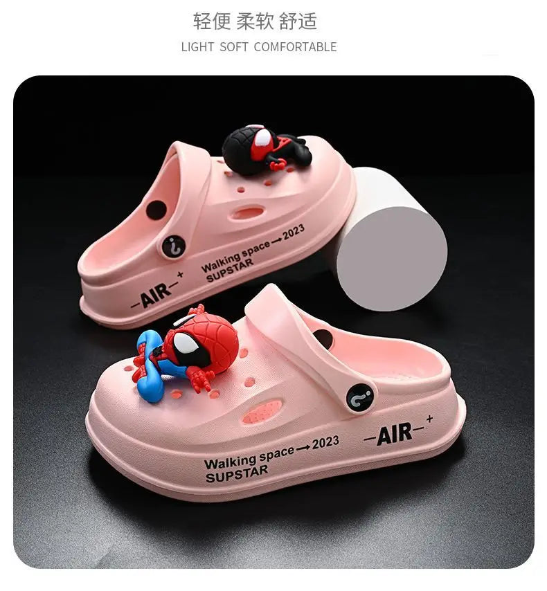 Disney Spider Man Children's Cave Shoes Boys' Anti Slip Soft Sole Kid's Beach Sandals For Home And Outdoor Shoes Size 24-45