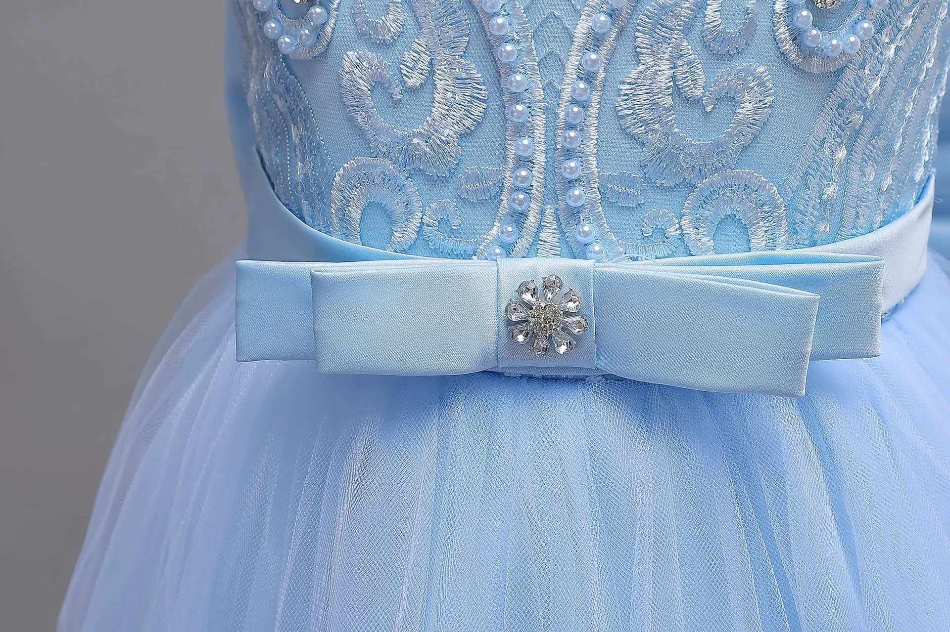 2025 New Hot Selling Girl Party Dress Gorgeous Big Bow Graduation Ball Dress 4 6.8 10 12 Elegant Birthday Dress Girl dresses