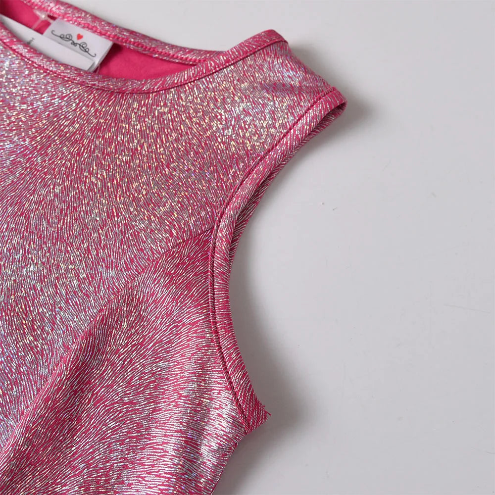 DXTON Summer Kids Girls Dress Sleeveless Outdoor Casual Children Dresses For Girls  Polyester Tank Teen Dress Solid Kids Clothes