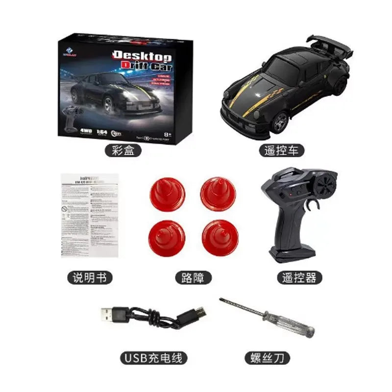 Fqd23 Fqd25 1/64 Rc Car 2.4g 4wd Mini High Speed Racing Car Simulation Car Model Toy Remote Control Drift  For Kids Gifts