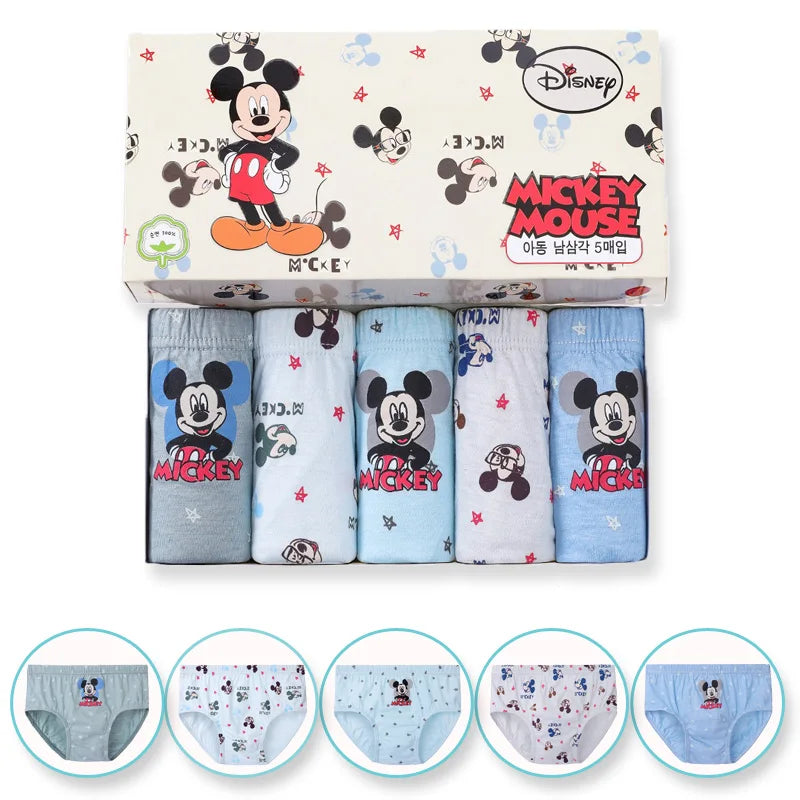 5/10Pcs Cotton Children Triangle Underwear Cute Mickey Minnie Cartoon Girls Panties Soft Unisex Underpants Kids Briefs For Boys