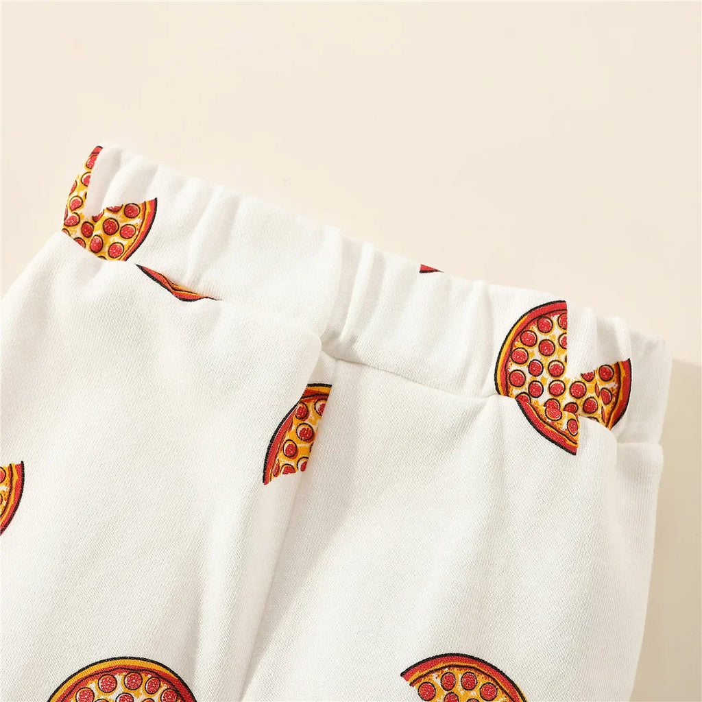 Spring And Summer 2023 Boys And Girls' New Pizza Graffiti Baby Sports Pants Are Suitable For Boys From 6 Months To 3 Years Old