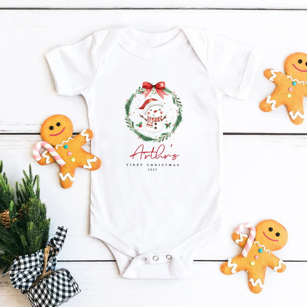 Personalised Baby First Christmas Rompers Newborn First Christmas Outfit Babies 1st Xmas Gift Idea Little Reindeer Xmas Cloth