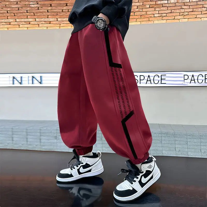 Kids' Sport Pants 2025 Spring New Boys Loose-Fitting Slim Fit Long Pants Children's Casual Hooded Sweatpants Toddler Boys Pants