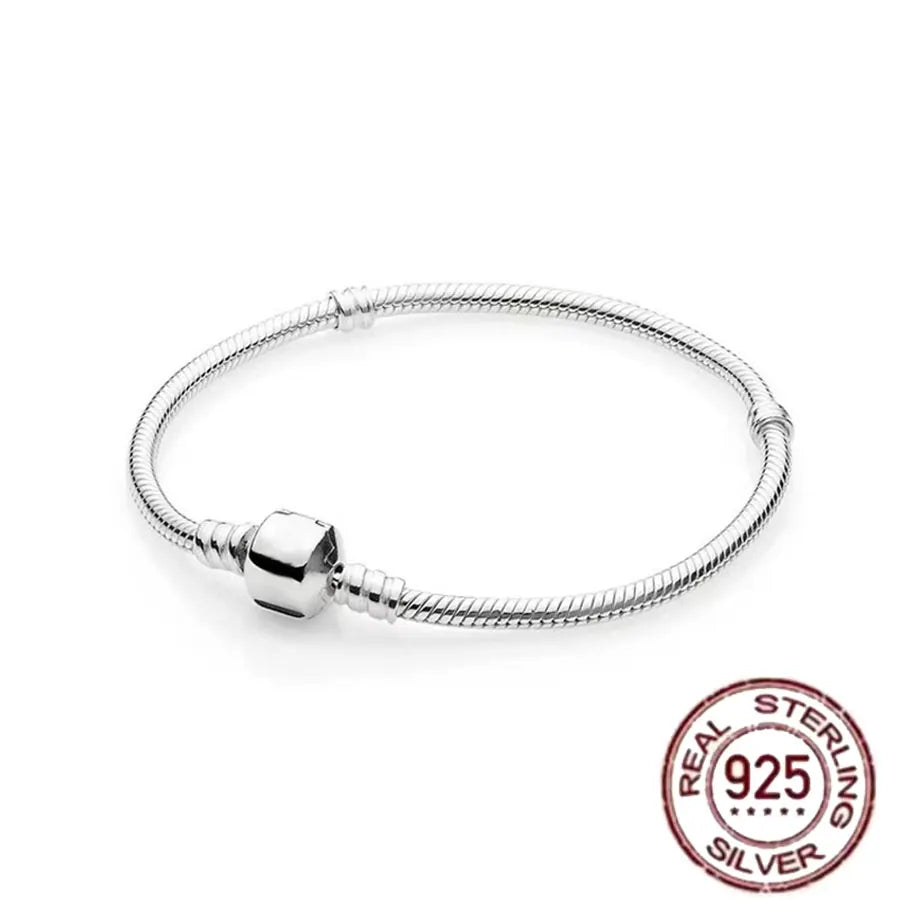 Hot selling S925 sterling silver crown snake bone bracelet, suitable for original DlY bracelet, women's fashion jewelry