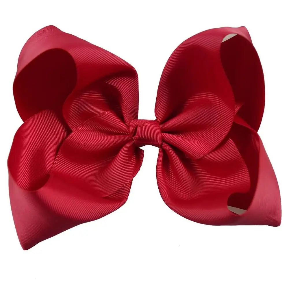 60 Colors Boutique 8" Large Solid Grosgrain Ribbon Hair Bow Clips Barrettes for Women Girls Accessories