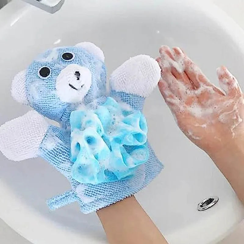 Cute Animal Bathing Gloves Kids Sponges for Bathing Loofah Gloves Shower Kids Body Scrub Hand Puppet Bath Wash Mitt Towel