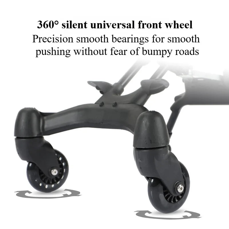 Foldable Baby Stroller Lightweight Infant Stroller with 360° Universal Wheel Soft Wide Seat Height Adjustable Halloween Gifts