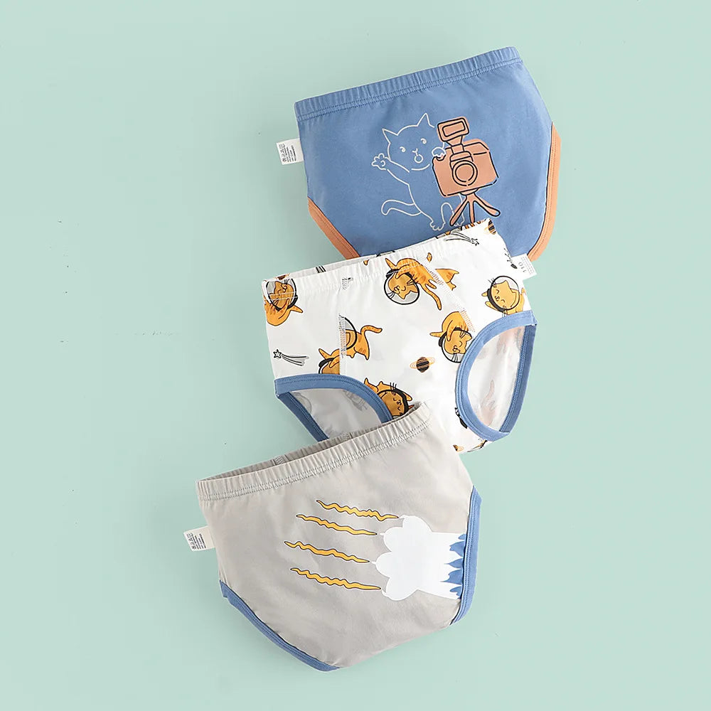 Boys' Briefs Summer Thin Cotton Cartoon Printed Dinosaur Baby Underwear Children's Underwear