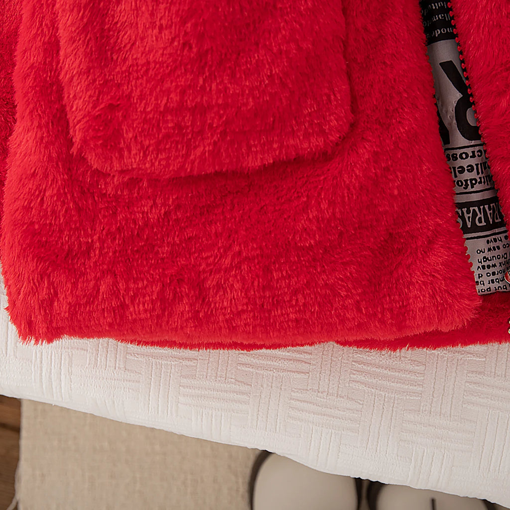 Winter New Thick And Warm Baby Girl Coat, Simple Solid Color Children'S Clothing Suitable For Babies With A Height Of 90-140cm