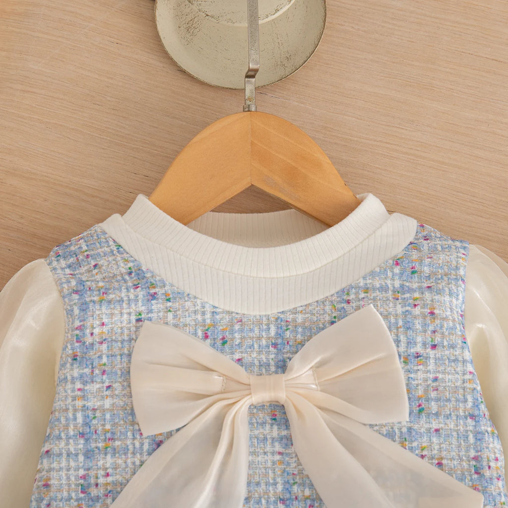 Autumn New Sweet Bow Baby Girl Princess Dress, Birthday Party Children'S Clothing Suitable For Babies Aged 9 Months To 4 Years