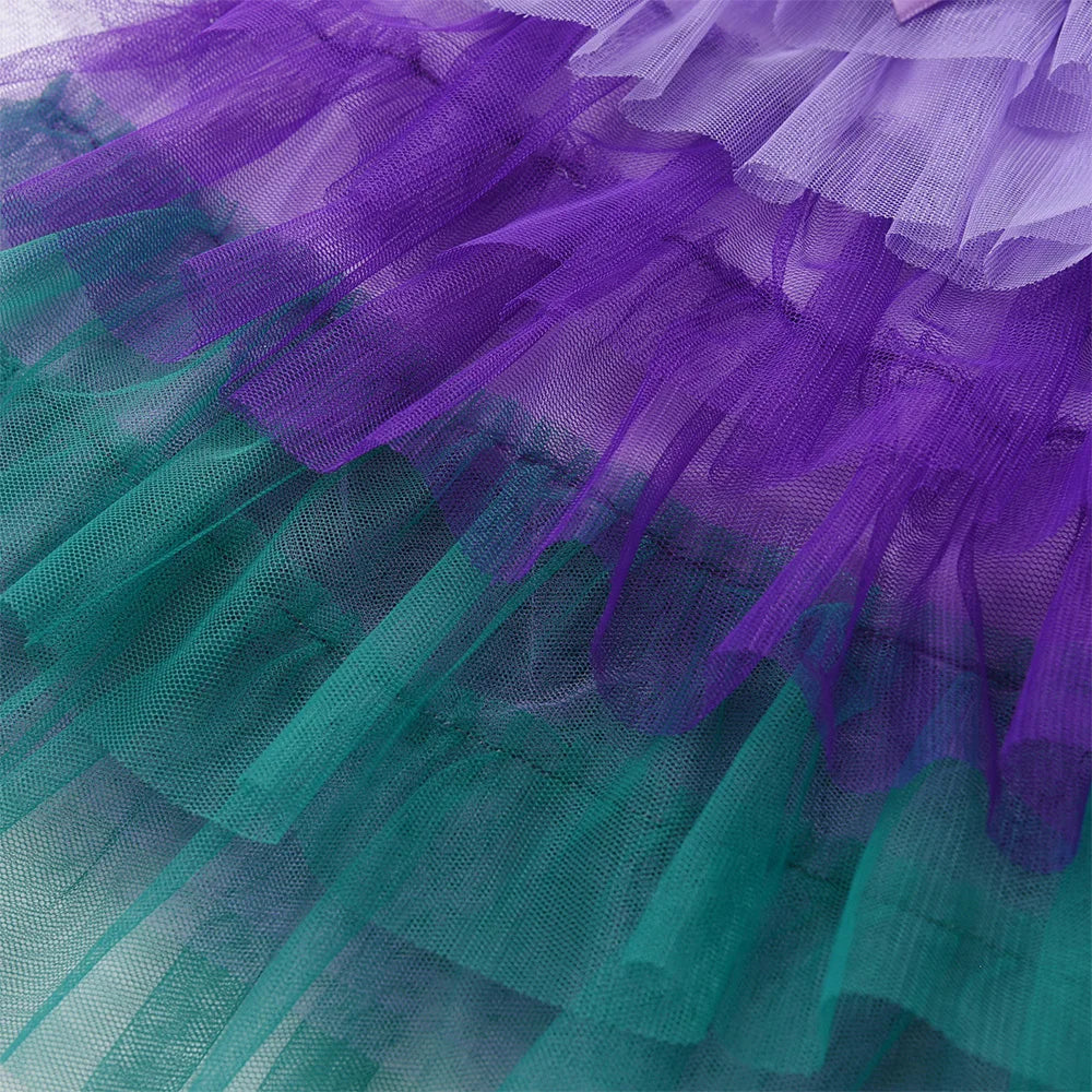 VIKITA Kids Mesh Tulle Layered Cake Tutu Skirt with Bow Knot Girls Mermaid Party Performance Casual Princess Mini Skirts 3-12Y