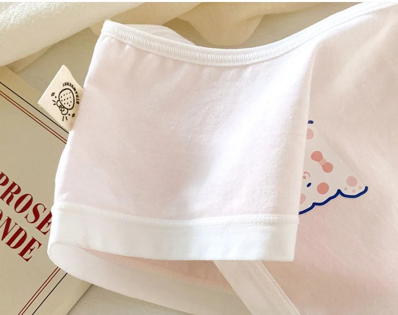 5PCS Kid Cotton Cartoon Antibacterial Panties Girls Thin Breathable Soft Briefs 3+y Young Child Underwears Toddler Cute Knickers