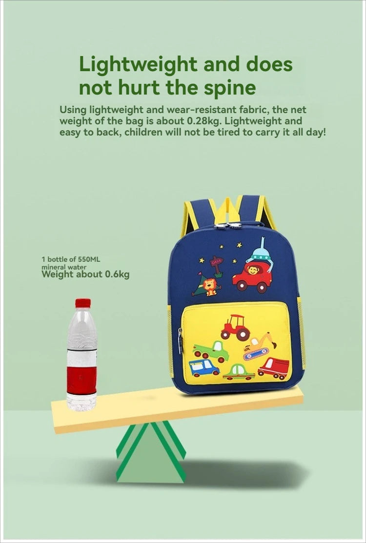 Lightweight Kids Backpack School Bag Children Cute Cartoon Animal Car Travel Rucksack Backpack For Kindergarten Boys Girls