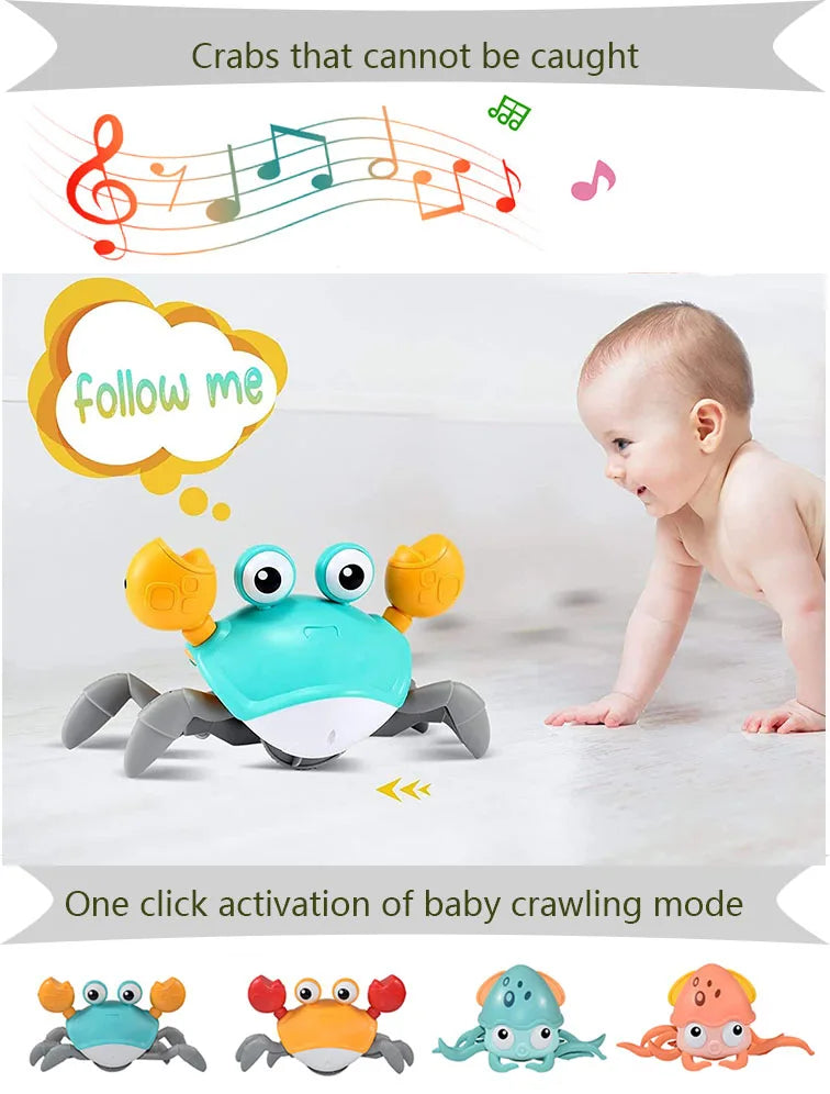 Kids Induction Escape Octopus Crab Crawling Toy Baby Electronic Pets Musical Toys Educational Christmas Gift Toddler Moving Toy