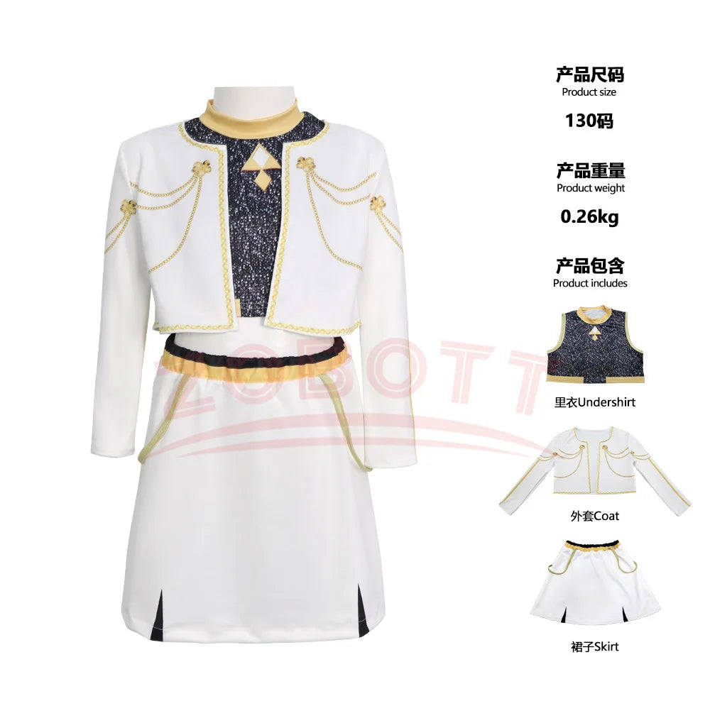 2025 NEW Kpop Demon Hunter Anime Movie Kids Cosplay Rumi Zoey Mira 3D Print Costume Suit Clothes KPop Rumi Zoey Cosplay Outfit