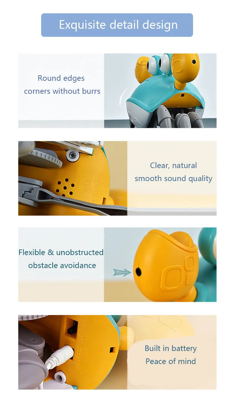 Kids Induction Escape Octopus Crab Crawling Toy Baby Electronic Pets Musical Toys Educational Christmas Gift Toddler Moving Toy
