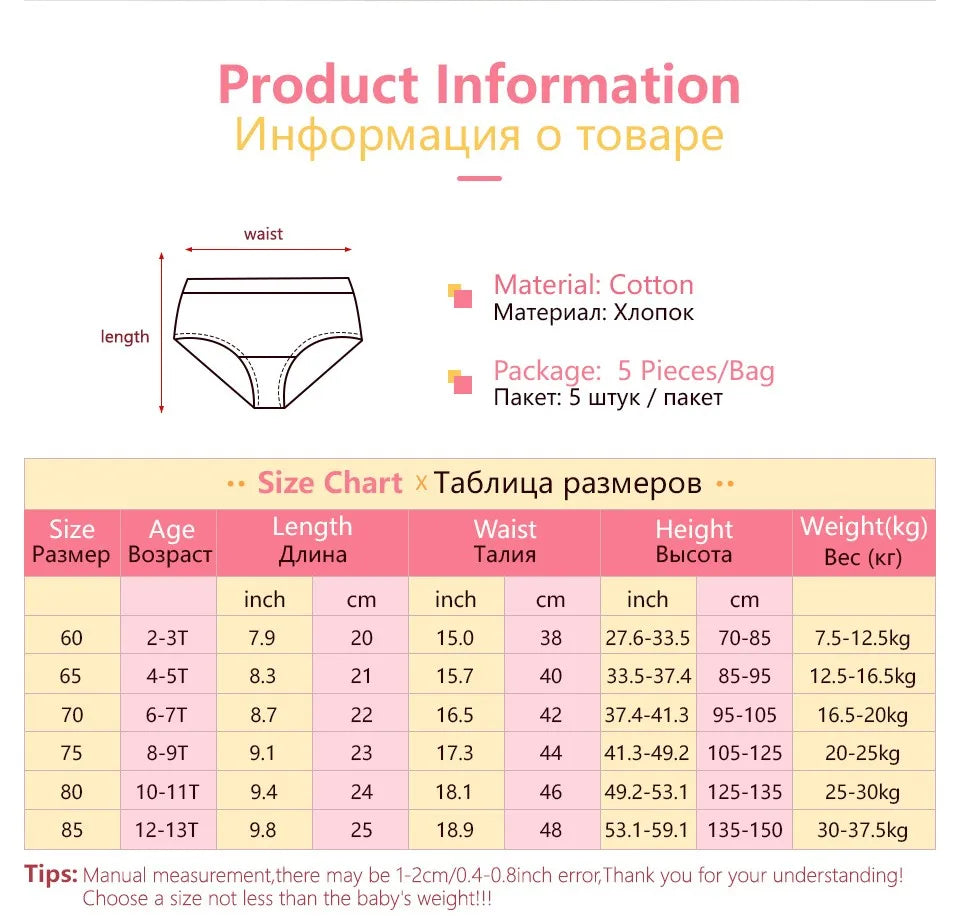 10Pcs/Set Cotton Girls Panties Cute Characters Kuromi Melody Girls Briefs Cartoon Children Underwear Breathable Kids Knickers