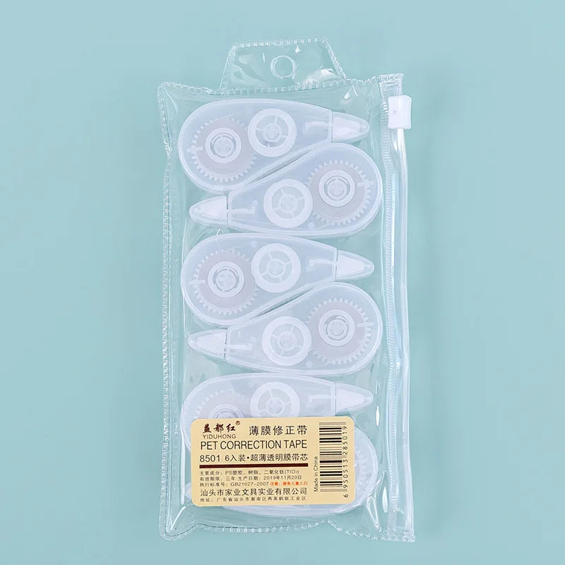6Pcs/Set Correction Tapes Altered Tools Transparent Visible Stationery Cute Boy Girl Portable Mini Tape Set School Office Supply