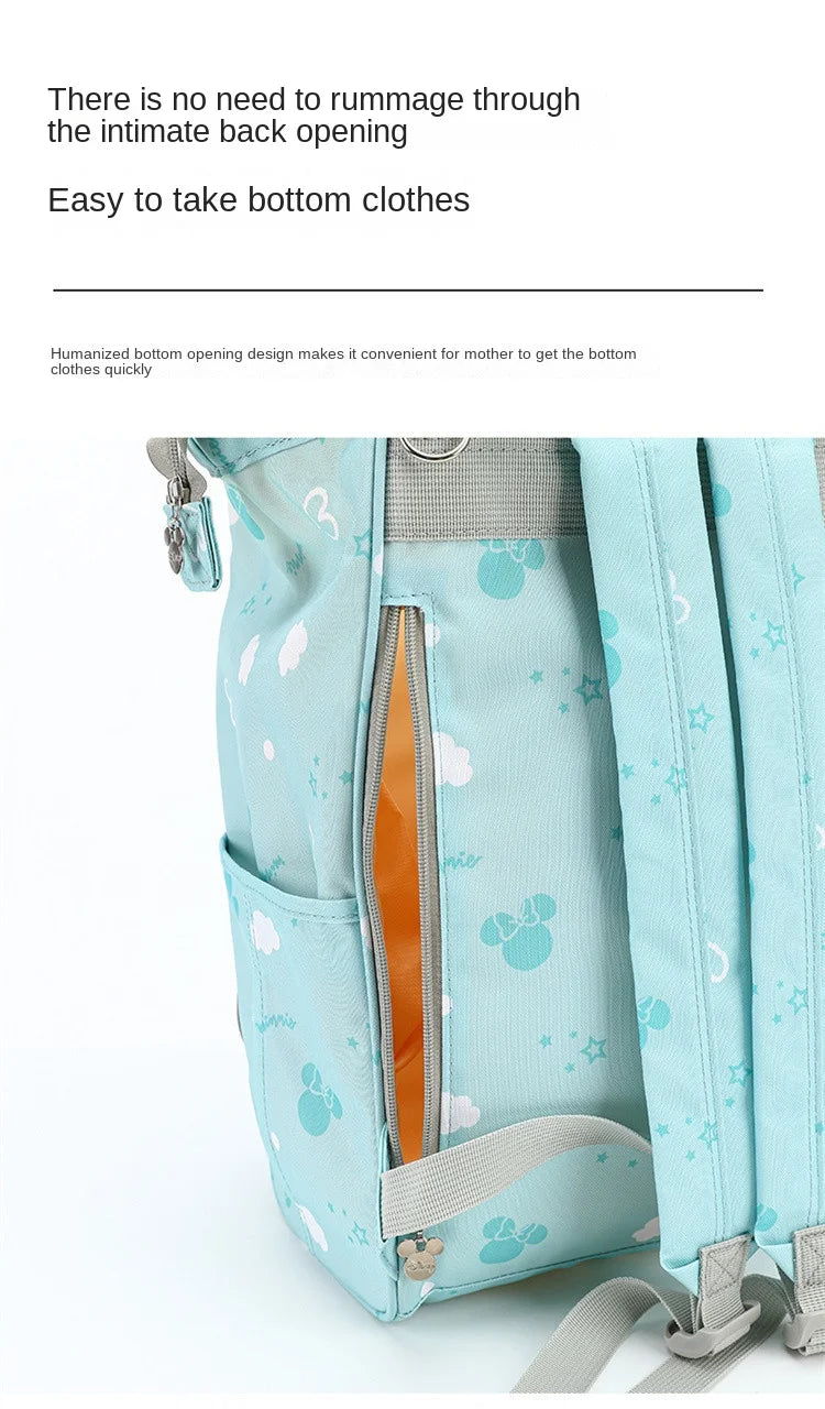 Disney Mickey Original New Diaper Bag Backpack Luxury Brand Baby Diaper Bag Large Capacity Multi-function Cartoon Baby Bag