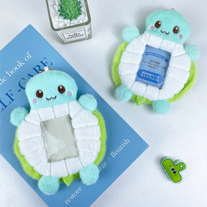 Cute Turtle Plush Card Sleeve Photo Storage Star Small Card Decoration Creative ID Holders Collection Packaging Couple Gifts