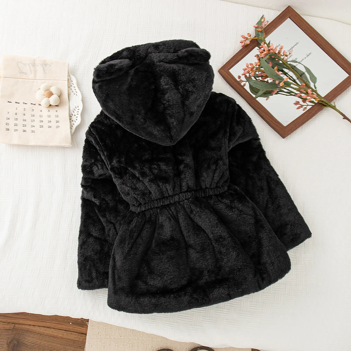 Winter New Thick And Warm Baby Girl Coat, Simple Solid Color Children'S Clothing Suitable For Babies With A Height Of 90-140cm