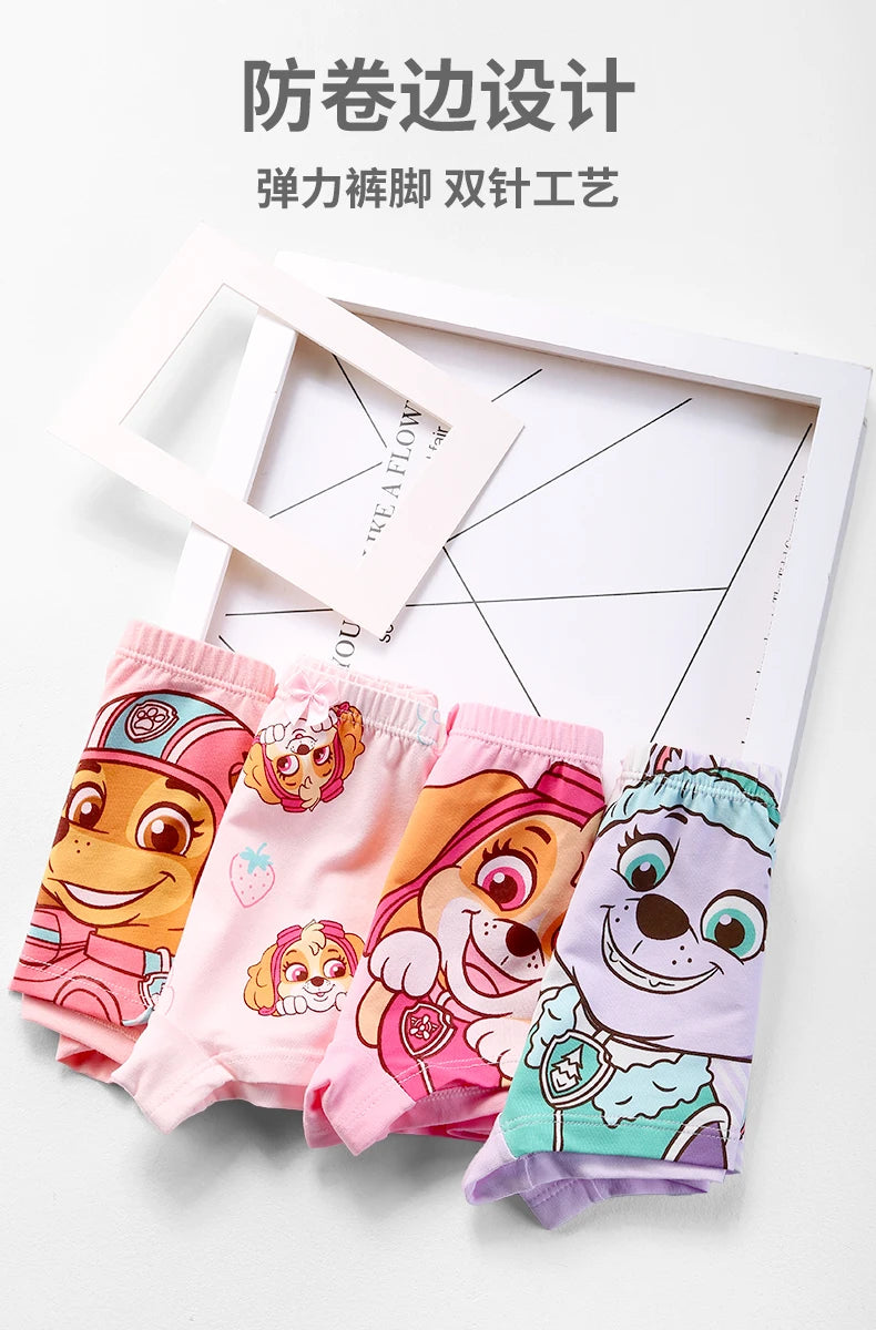 High Quality Original Paw Patrol 4PCS/SET Baby Girl's Underwear Kids Underpants Liberty Skye Mmarshall Rubble Everest For 2-8T