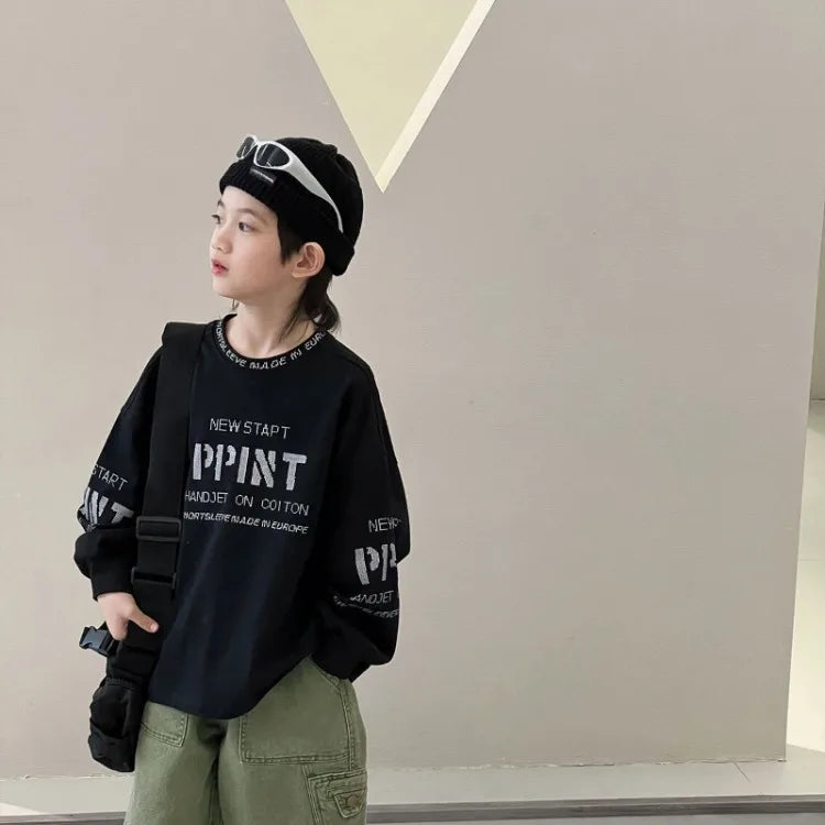 Cotton Undershirt T-shirt Children's Boy's Clothing Kids Top Bottom Clothes Set Boys Child Tee Spring Autumn Tshirt Junior Boys'