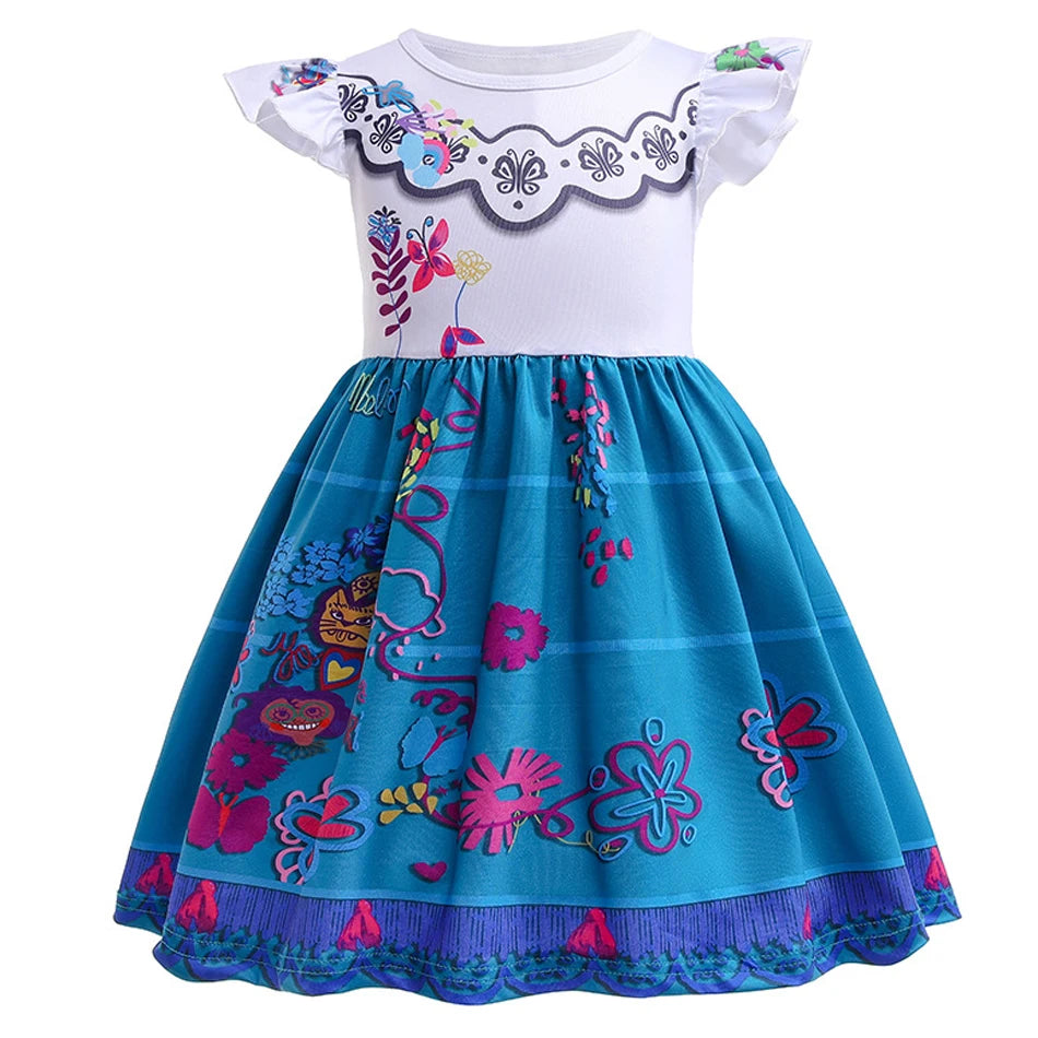 Mirabel Isabela Cosplay Princess Dress Kids Encanto Charm Costume Girls Halloween Children's Day Birthday Party Holiday Clothes
