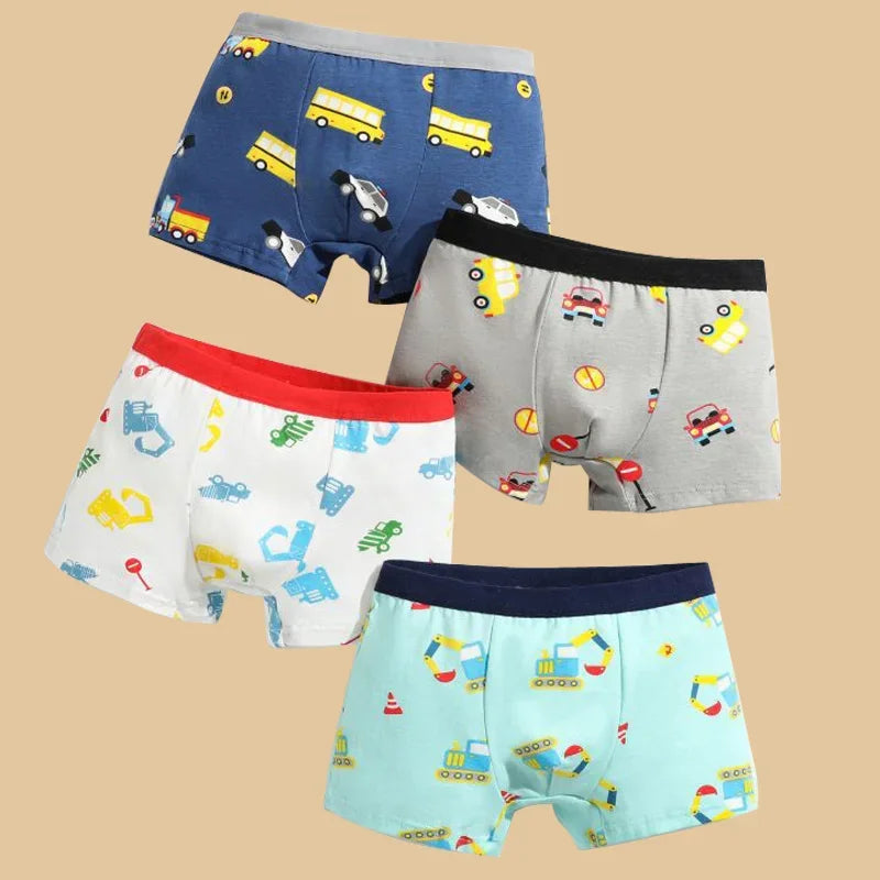1/4/8 pcs Boys Boxer Sets Briefs Kids Cotton Underwear Baby Underpants Teenager Cartoon dinosaur All Print Soft Children Panties