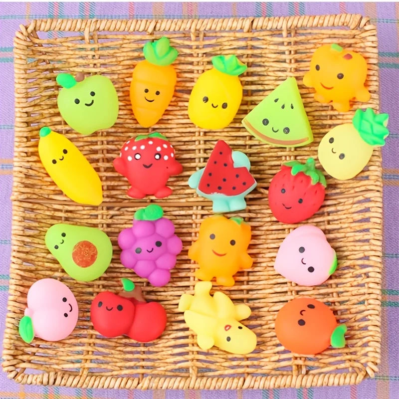 1-24pcs Mochi Squishy Toys Set for Kids Mini Squishies Fruit Squeeze Pack Cute Stress Relief Anxiety Birthday Gift Adults Kids