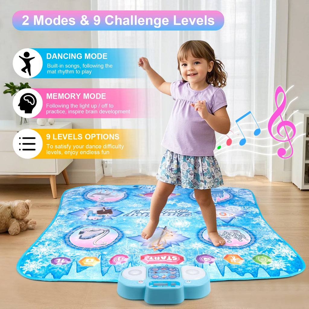 Kids Electronic Dance Mat Dancing Blanket Double Players Mode with 9 Levels Kid Floor Music Blanket Educational Toys Kids Gifts
