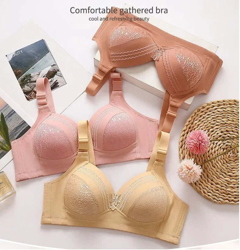 High-grade Women Bra Mom Brassiere Sexy Push Up Brassiere Large Size Thin Cup Without Steel Ring Female Bra Women Underwear
