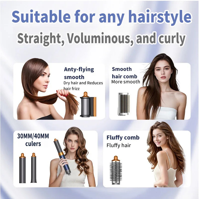 6-in-1 Hot Air Styler&Hair Dryer Brush Multi-Hair Styler Set with Auto-Wrap Curler Hair Styling Tools Gift for Women / Lovely